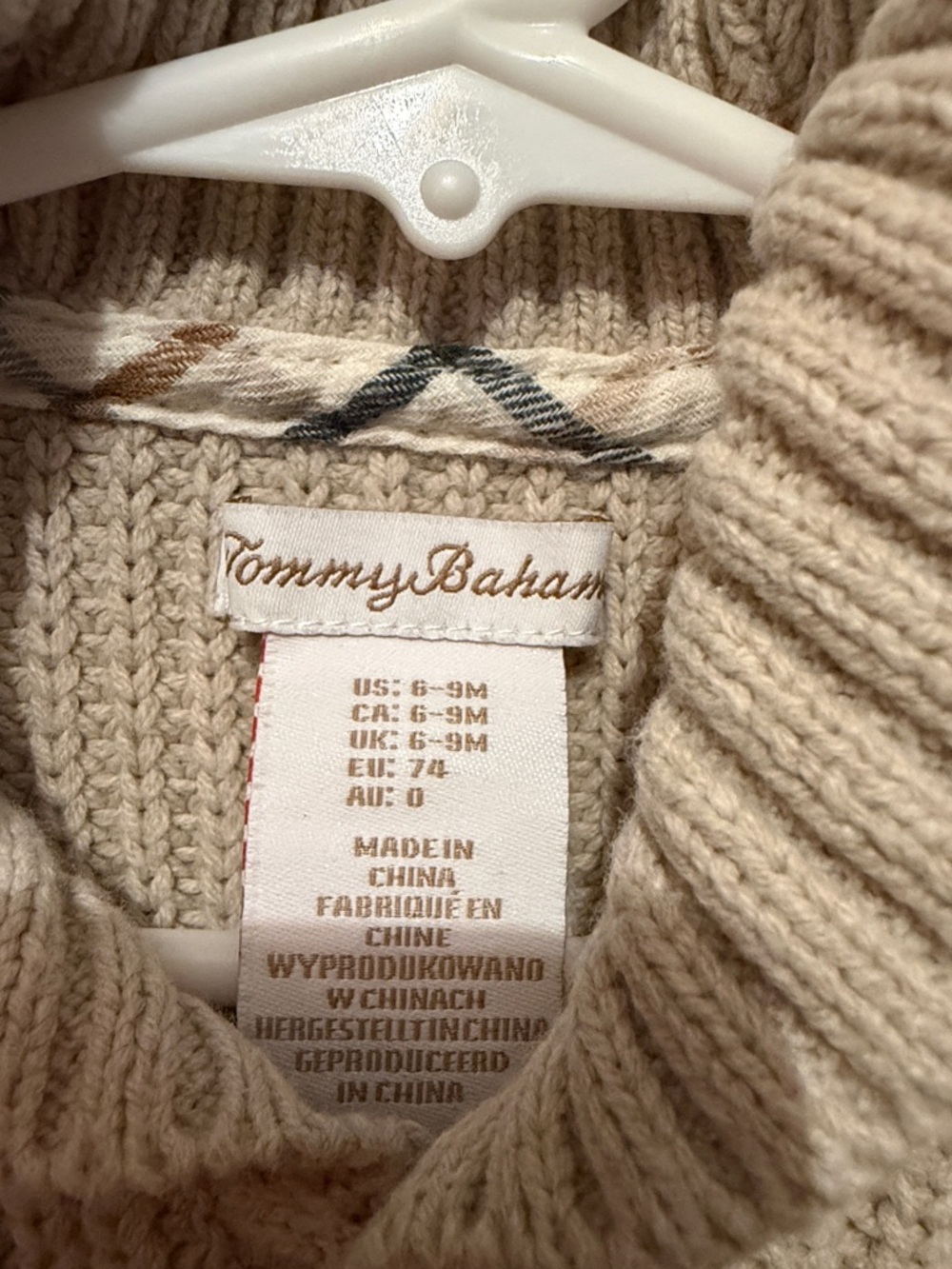 Tommy Bahama Cream Shawl Collar Knit Cardigan for Kids - Picture 2 of 3